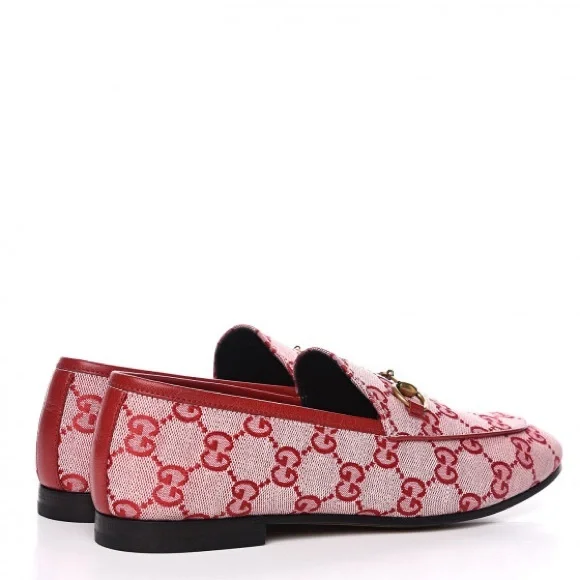 GUCCI JORDAAN CANVAS GG MONOGRAM HORSEBIT LOAFERS IN RED SIZE 37 - Picture 4 of 15